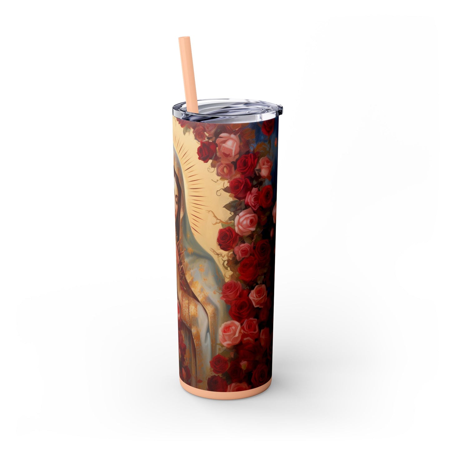 Virgin Mary Skinny Tumbler — 20oz Religious Stainless Straw Cup