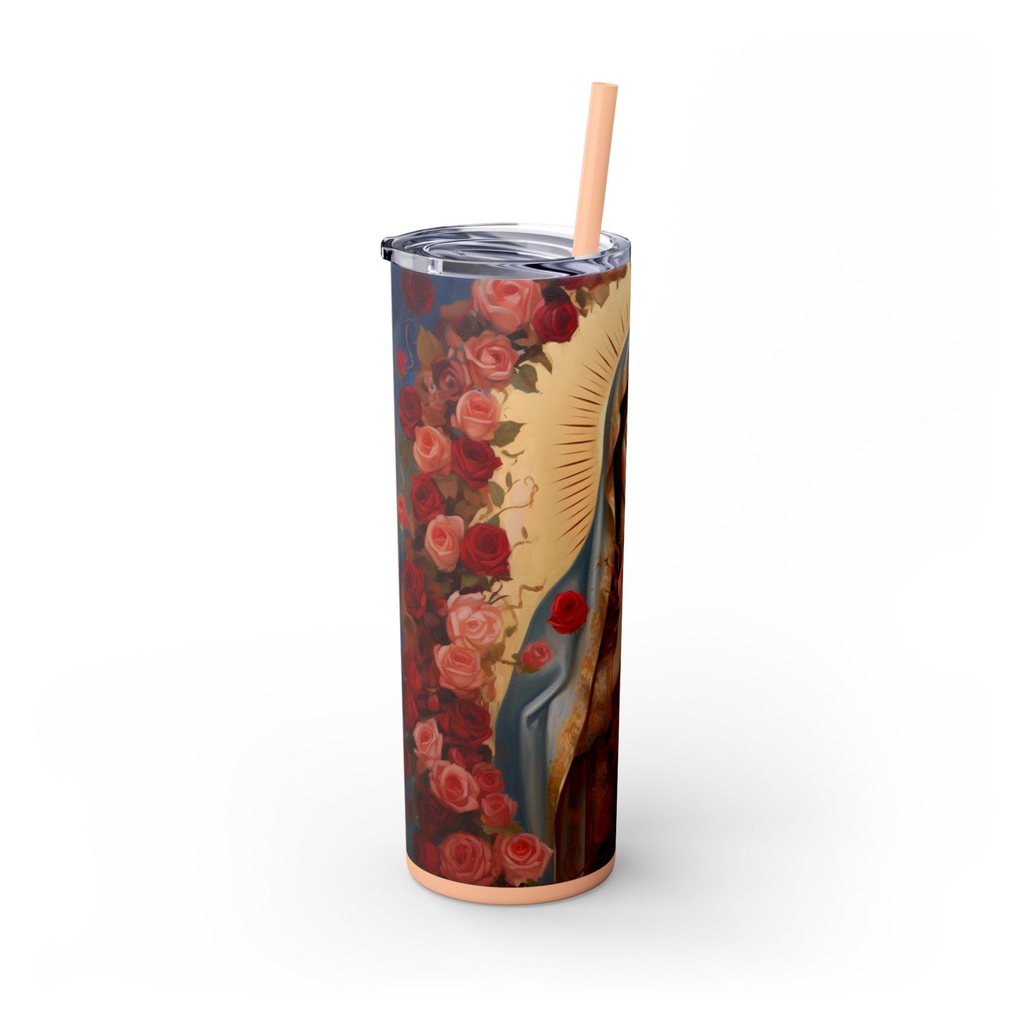 Virgin Mary Skinny Tumbler — 20oz Religious Stainless Straw Cup